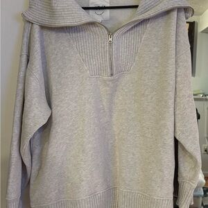 Gray Quarter-Zip Pullover Sweater